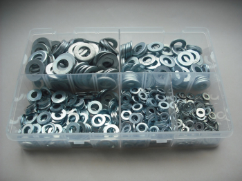 GRF0007 Assorted Kit Of M5-M12 Flat Washers Zinc Plated