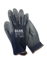 Scan Black PU Coated Gloves XL (Size 10) Pair Scan Black PU Coated Gloves XL (Size 10) Pair