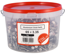 TIMco 65 x 3.35 Clout Nails - Aluminium 1kg Tub