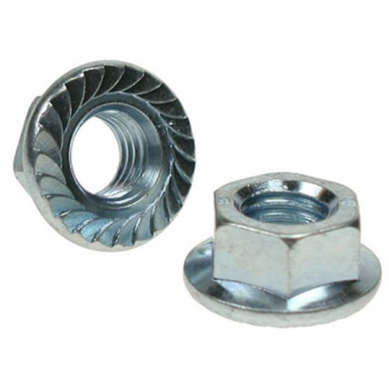 M10 Serrated Flange Nuts Zinc Plated Plated DIN 6923