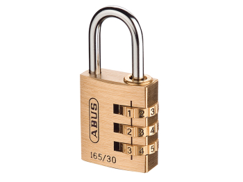 Abus 165/30 30mm Solid Brass Body Combination PadLock Abus 165/30 30mm Solid Brass Body Combination PadLock