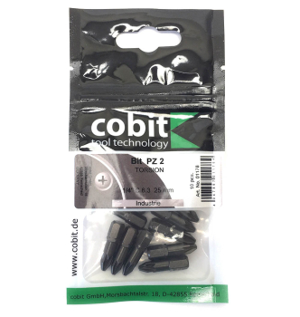 Cobit PZ2 x 25mm Torsion Screwdriver Bits Pack Of 10