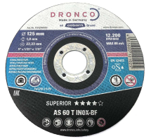 Dronco 125x1.0mm AS 60 T-Inox Superior Flat Cutting Disc