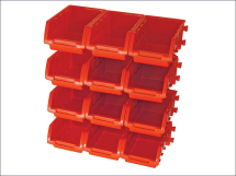 FaithFull 12 Plastic Storage Bins with Wall Mounting Rails