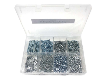 GRF0028 Assorted M4 Hex Setscrews, Nuts & Washers BZP