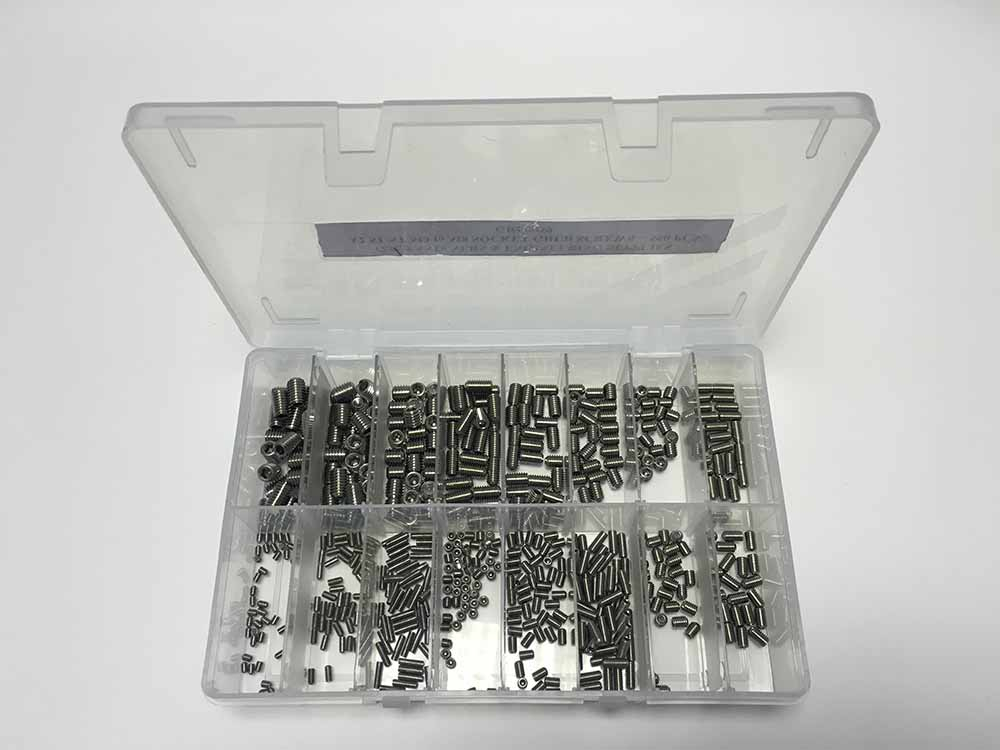 G.R Fasteners GRF0059 M3 M8 Socket Grub Screws A2 Stainless Kit 550 Pieces 