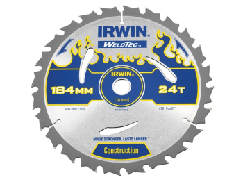 Irwin Weldtec Circular Saw Blade 184 x 16mm x 24T ATB