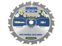 Irwin Weldtec Cordless Circular Saw Blade 136 x 10mm x 18T