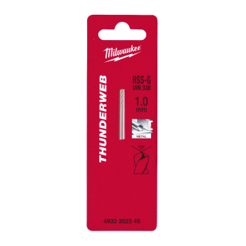 Milwaukee HSS-G Thunderweb Drills (DIN338) 1mm Milwaukee HSS-G Thunderweb Drills (DIN338) 1mm