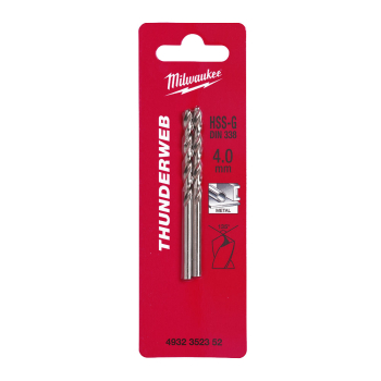 Milwaukee HSS-G Thunderweb Drill (DIN338) 4mm Milwaukee HSS-G Thunderweb Drill (DIN338) 4mm