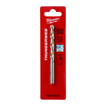 Milwaukee HSS-G Thunderweb Drill (DIN338) 7.5mm Milwaukee HSS-G Thunderweb Drill (DIN338) 7.5mm