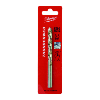 Milwaukee HSS-G Thunderweb Drill (DIN338) 8.5mm Milwaukee HSS-G Thunderweb Drill (DIN338) 8.5mm