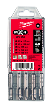 Milwaukee SDS+ MX4 Drill Bit Set 5 Piece Milwaukee SDS+ MX4 Drill Bit Set 5 Piece