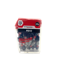 Milwaukee Shockwave PZ2 x 25mm Pack Of 25 Milwaukee Shockwave PZ2 x 25mm Pack Of 25