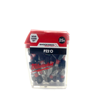Milwaukee Shockwave PZ2 x 25mm Pack Of 25 Milwaukee Shockwave PZ2 x 25mm Pack Of 25