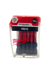 Milwaukee PZ2 Screwdriver Bits ShockWave PZ2x50mm Pack Of 10 Milwaukee PZ2 Screwdriver Bits ShockWave PZ2x50mm Pack Of 10