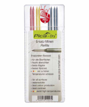 Pica 4020 Dry Refills Set Of 8, 4 Graphite, 2 Red, 2 Yellow