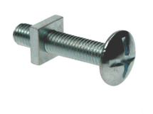 TIMco M5 x 12 Roofing Bolts & Square Nuts BZP Box of 200