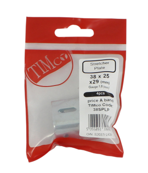 TIMco 38x25x29 Stretcher Plate 38mm Pack Bag Of 4 TIMco 38x25x29 Stretcher Plate 38mm Pack Bag Of 4