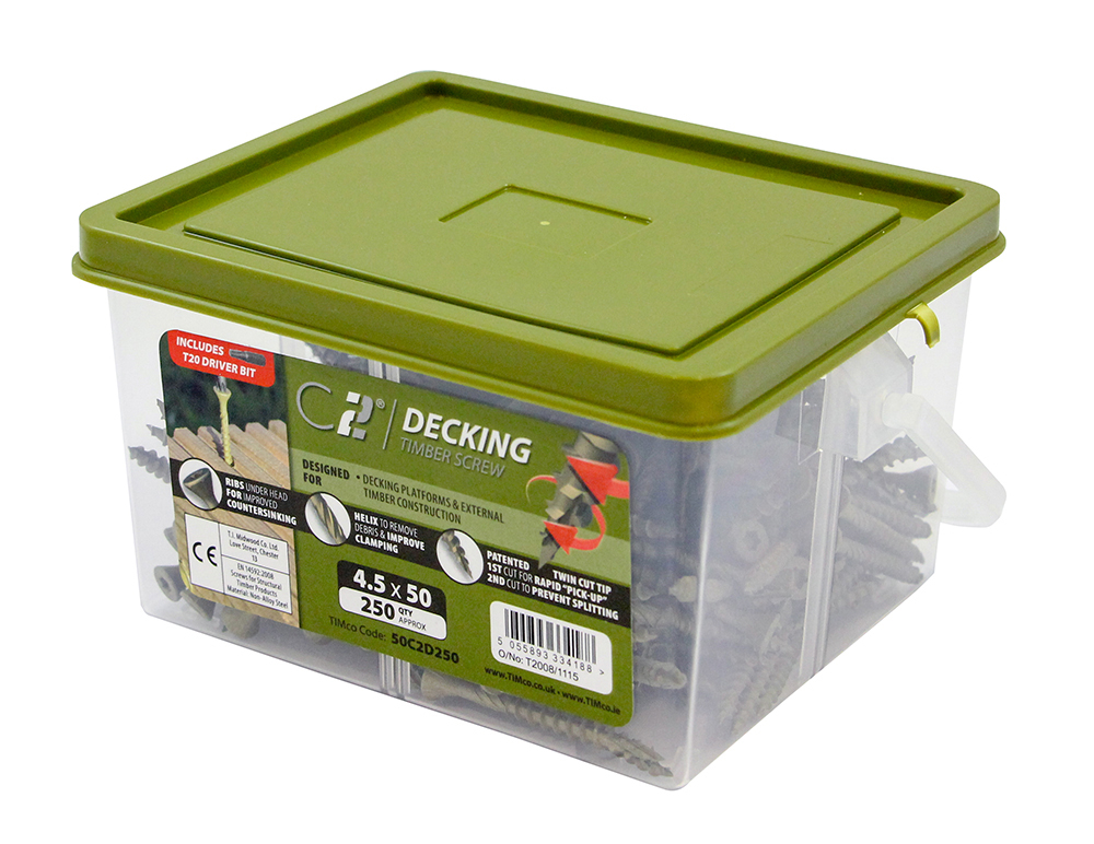 TIMCO C2 Deck Fix Premium Decking Screws Torx Exterior Green Timber TIMCO C2 Deck Fix Premium Decking Screws Torx Exterior Green Timber