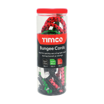 TIMco 8 Pcs Mixed Set Bungee Cord in a tub