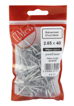 TIMco 40 x 2.65 Galvanised Clout Nails Bag Of 100