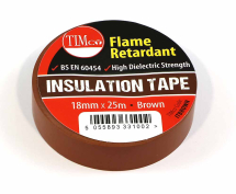 TIMco 25m x 18mm PVC Insulation Tape - Brown Pack Of 10