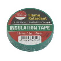 TIMco 25m x 18mm PVC Insulation Tape - Green Pack Of 10