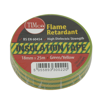 TIMco 25m x 18mm PVC Insulation Tape - Stripe Pack Of 10