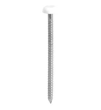 TIMco 40mm Polymer Headed Nail - White Box Of 100