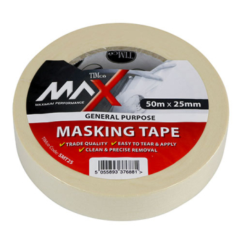 TIMco 25mm x 50m Masking Tape General Purpose - Cream