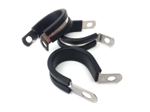 30mm Stainless Steel 'P' Clip With Rubber Liner